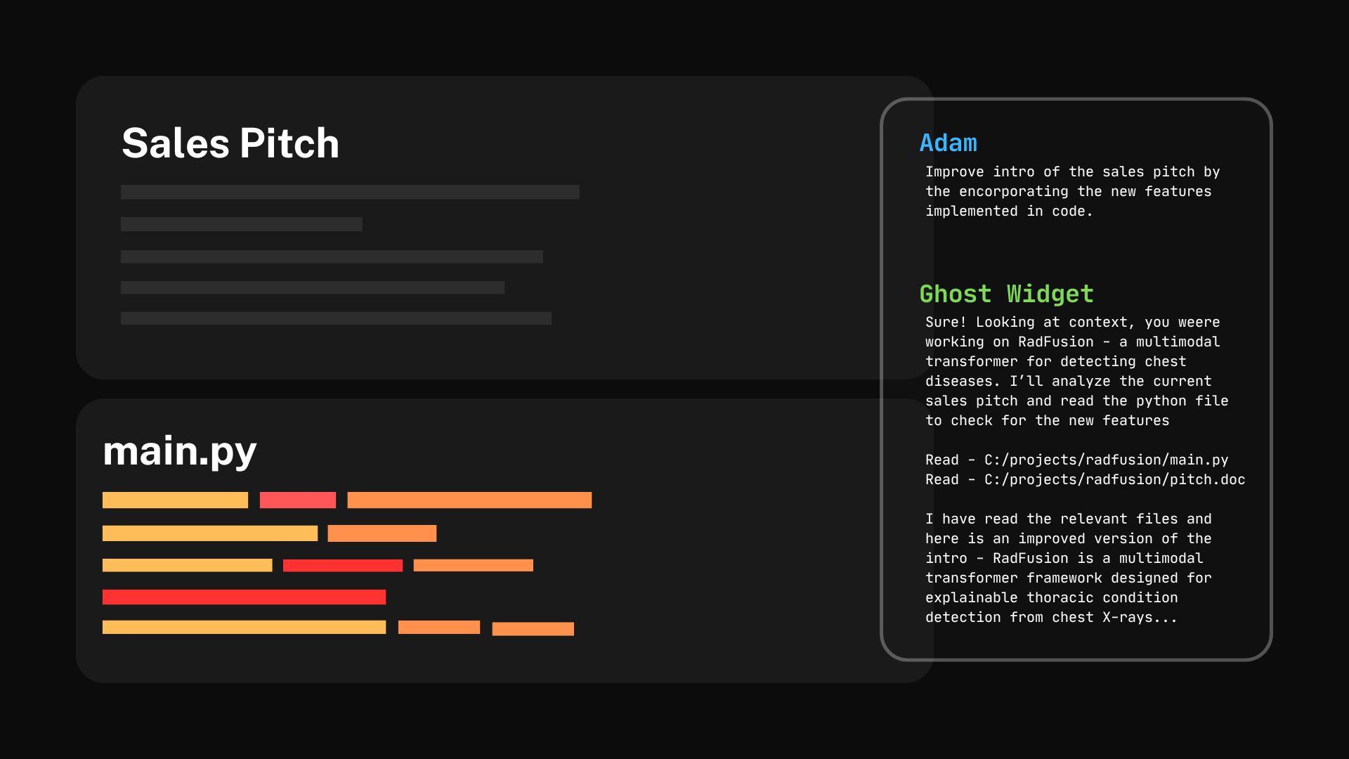 Mock-up of the Ghost Widget translucent always-on overlay